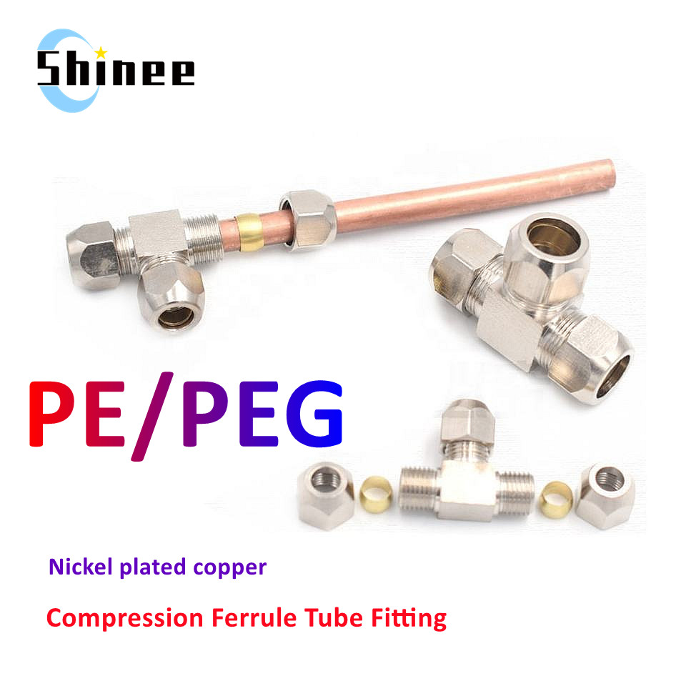 Compression Fitting Brass - 공압 피팅 황동 T 타입 4