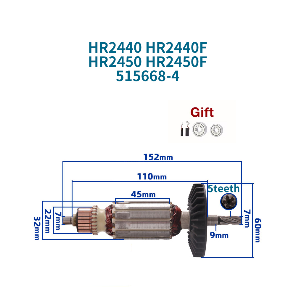 Makita Drill Hp1640 - 마키타 HR2440 HR2440F HR2450 HR2450F 515668-4